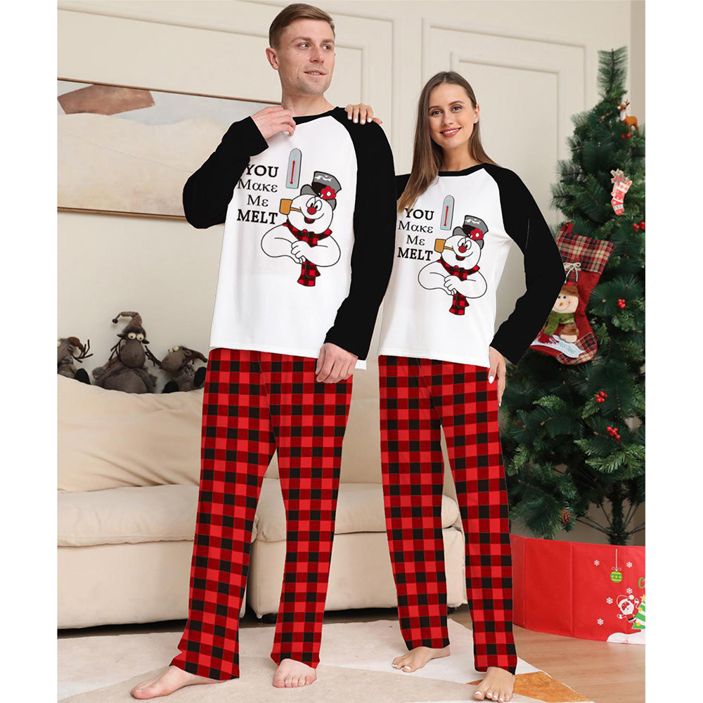 "You make me melt" Christmas Snowman Pattern Parent-child Wear Set