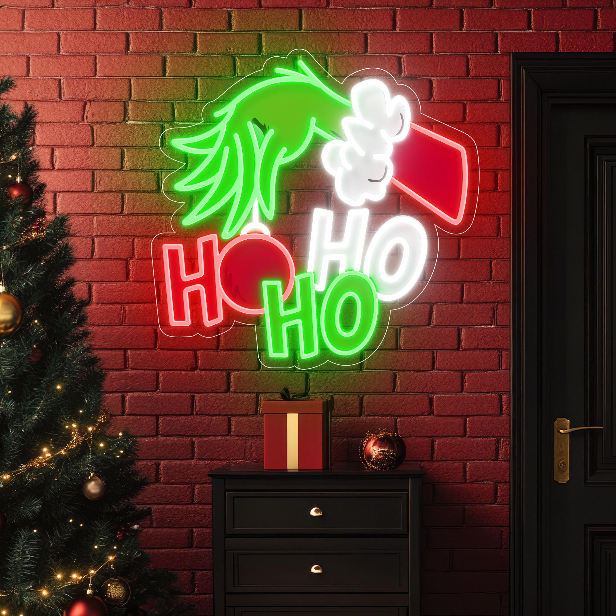 HO HO HO Merry Christmas Neon Sign Custom Size