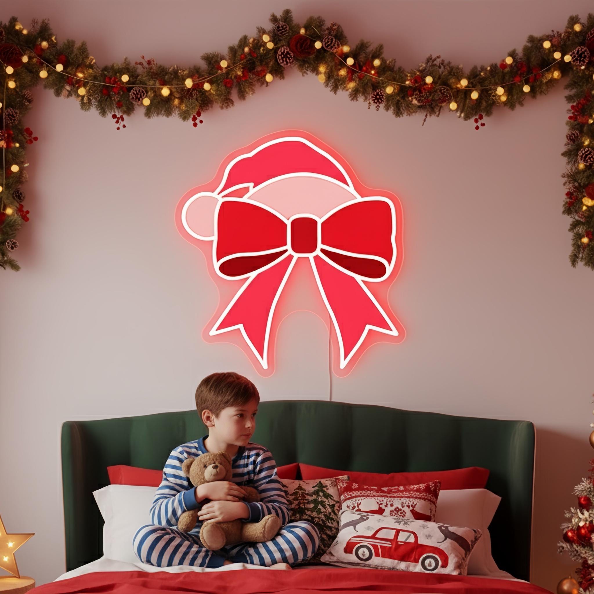 Christmas Bow LED Sign Custom Size
