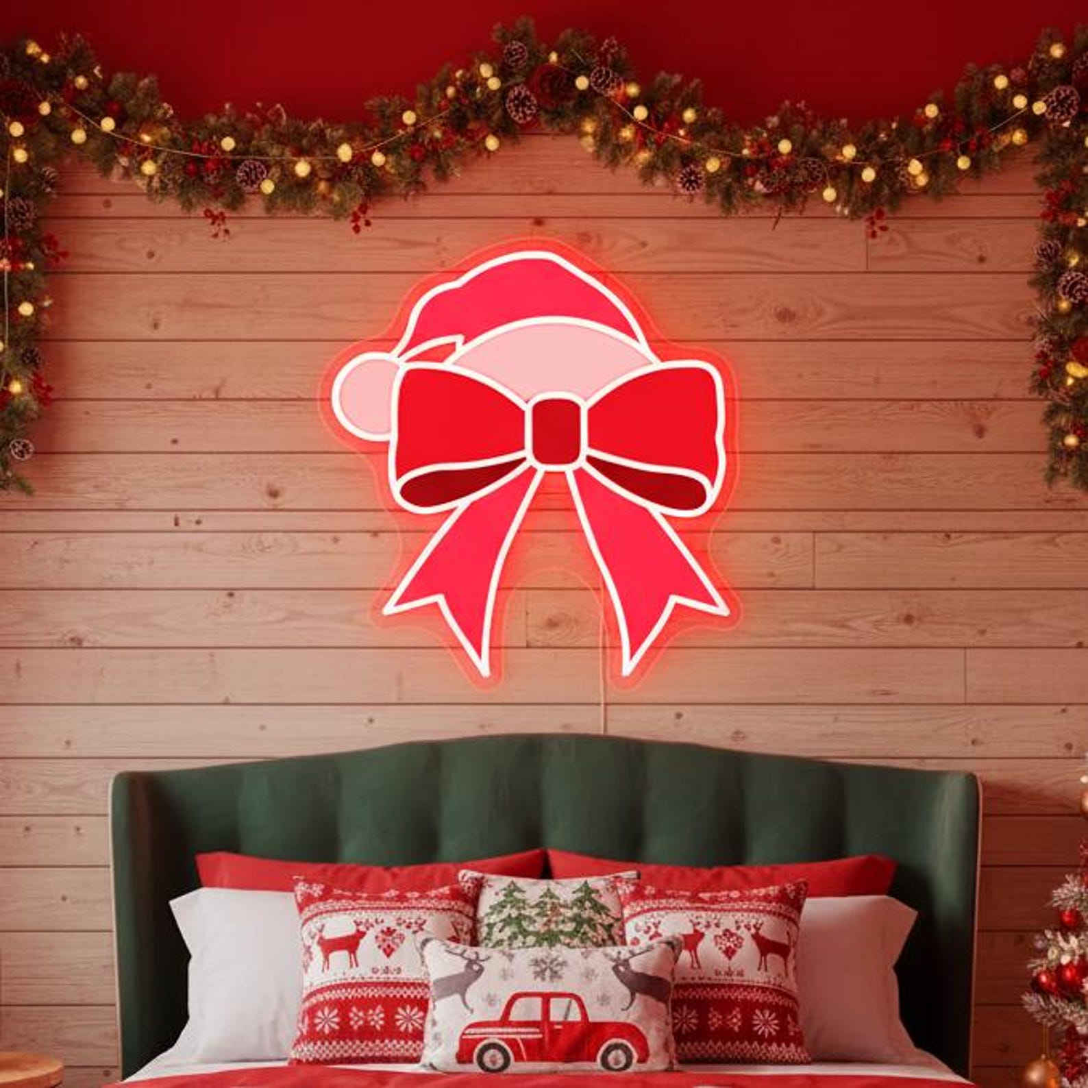 Christmas Bow LED Sign Custom Size