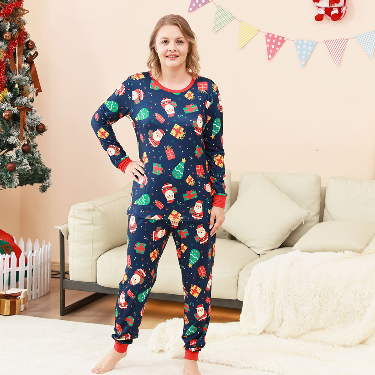 Family Parent-Child Christmas Santa Gifts Pajamas Set