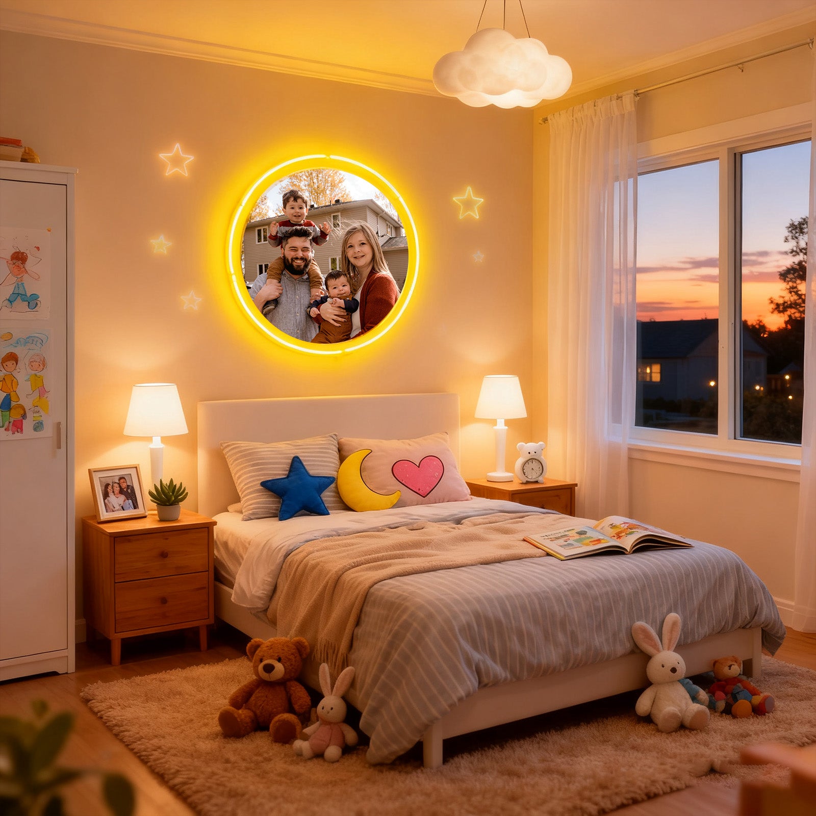 Custom Circular Photo Printed Neon Sign