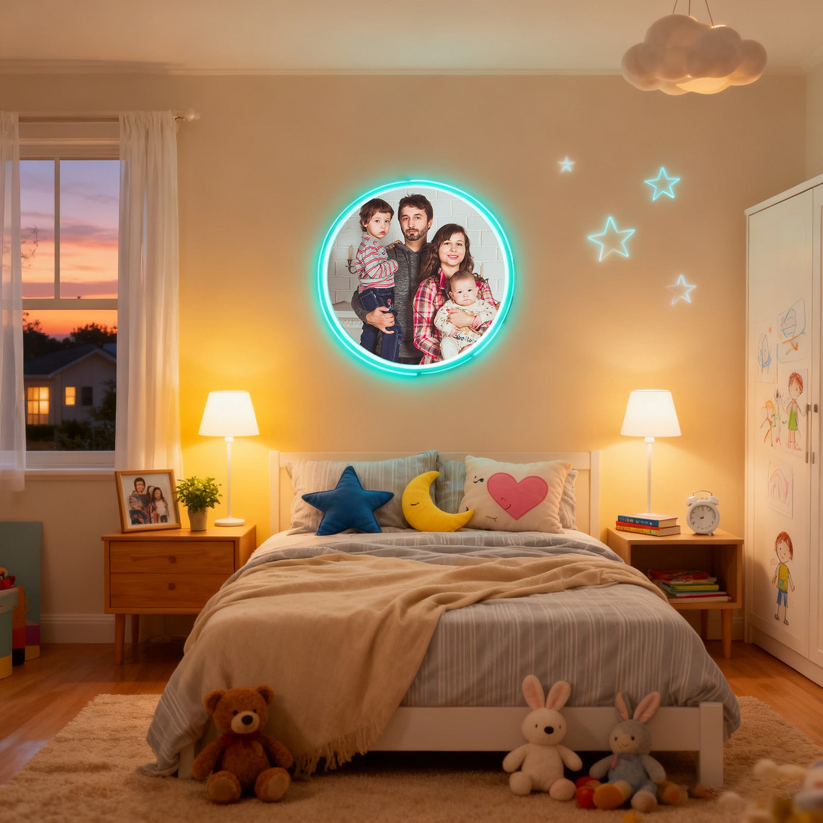 Custom Circular Photo Printed Neon Sign