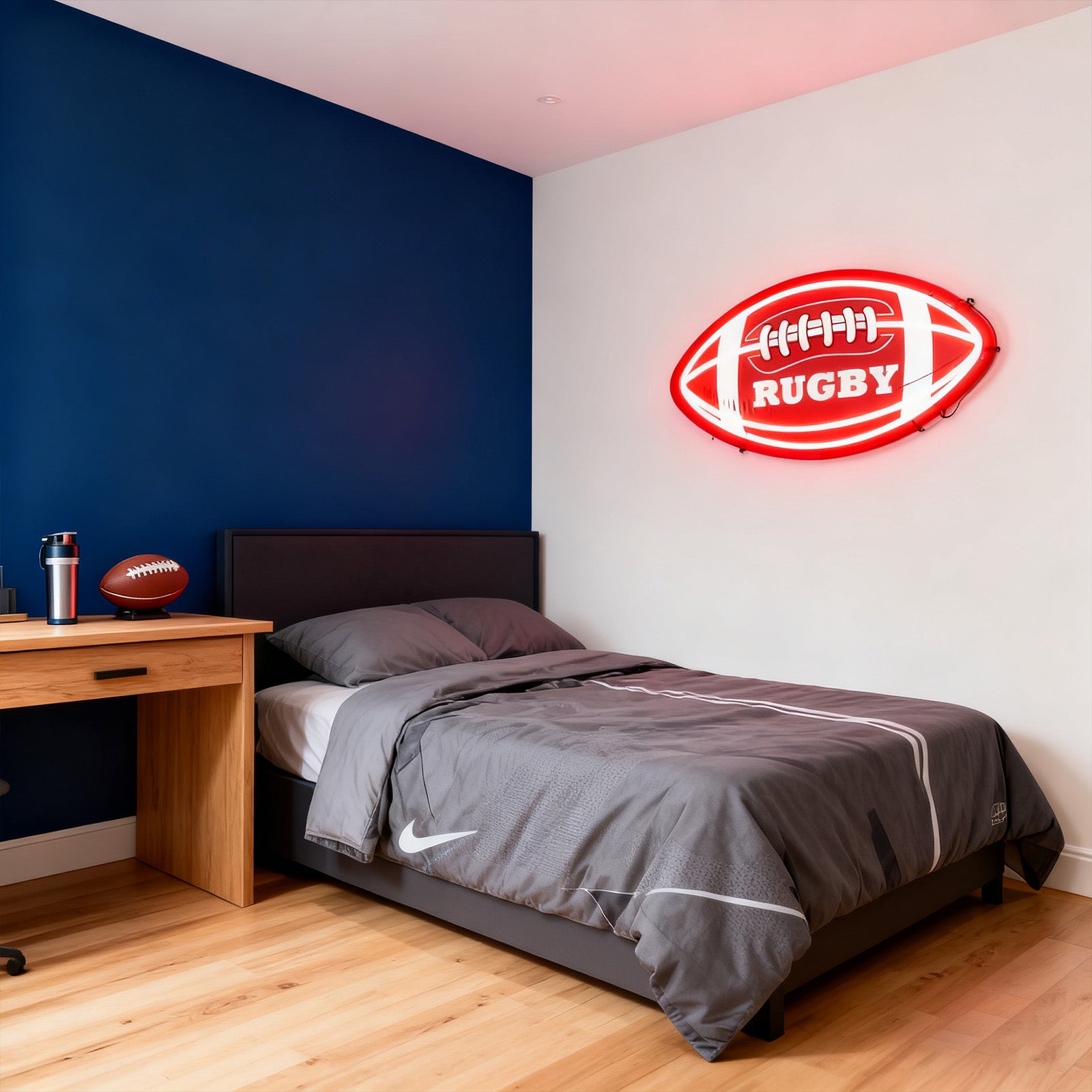 Custom Rugby Neon Sign with Text