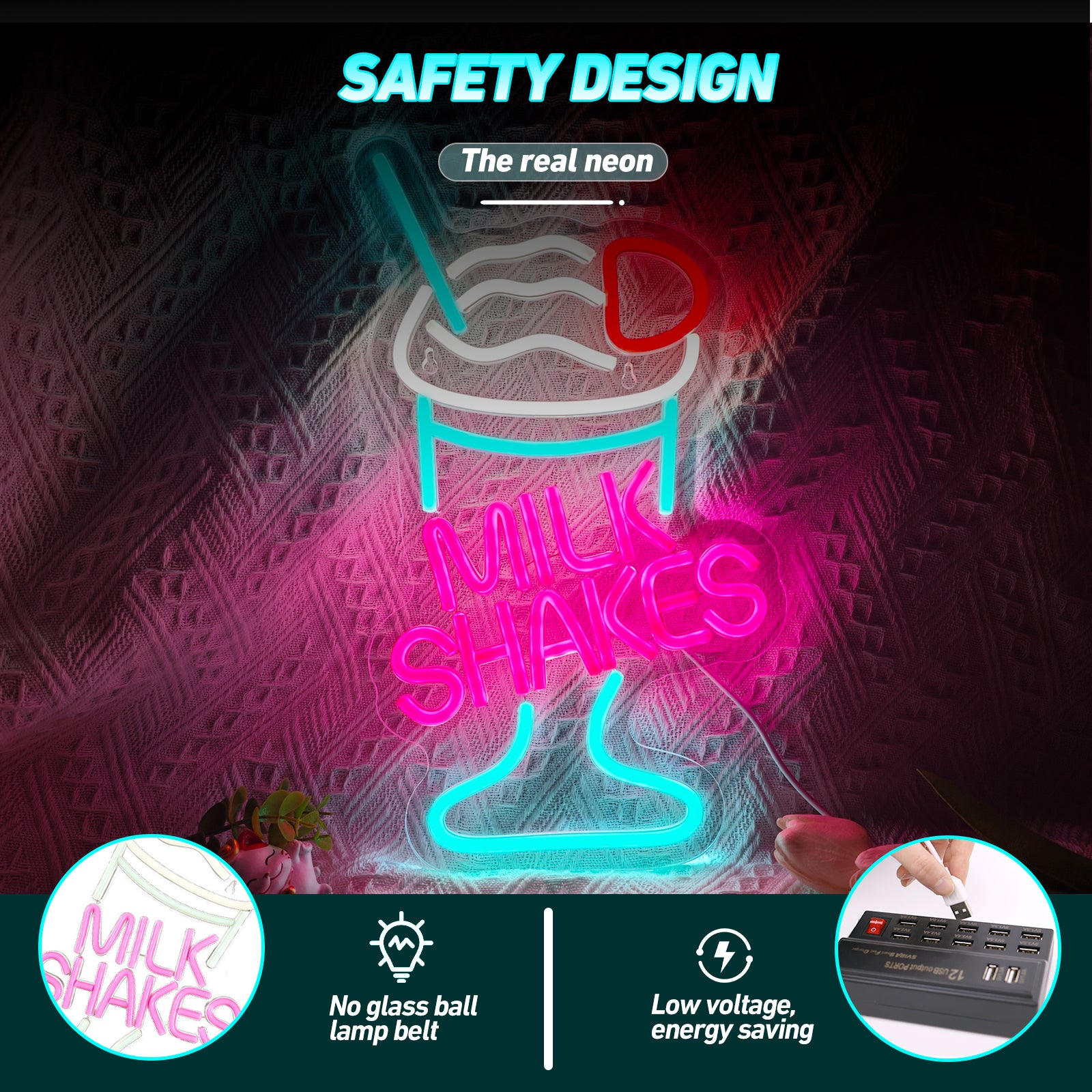 Milk Shake LED Neon Sign