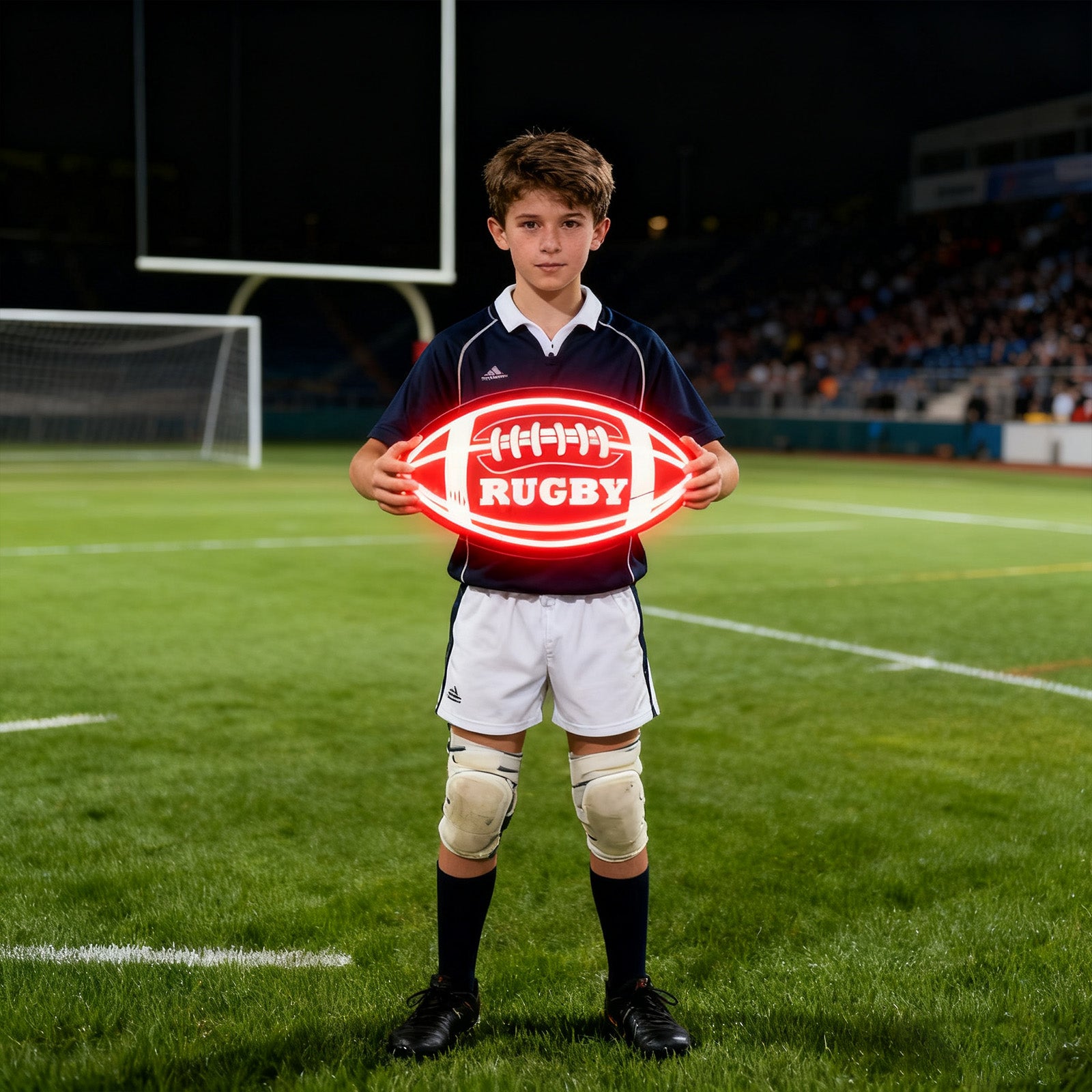 Custom Rugby Neon Sign with Text