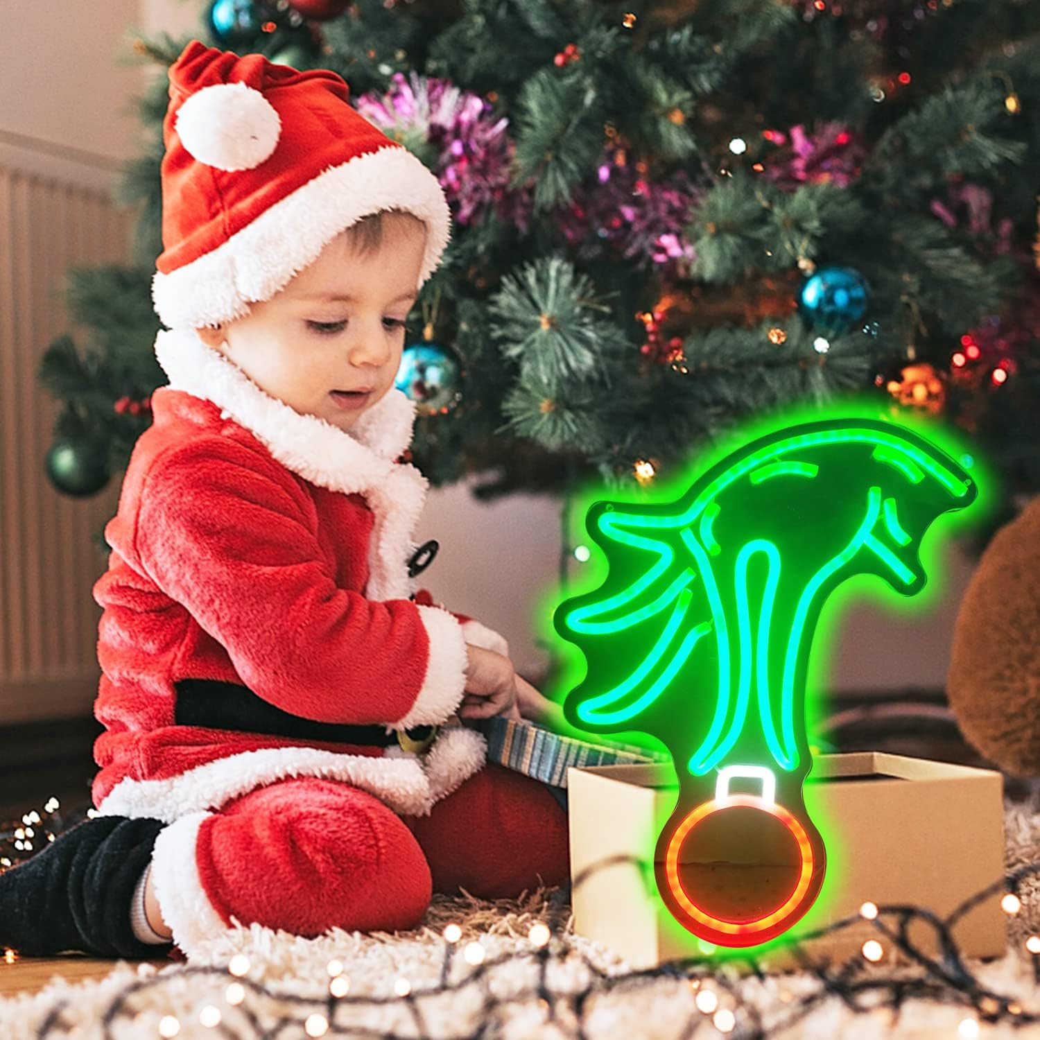 Christmas Grinch Bulb Neon Sign