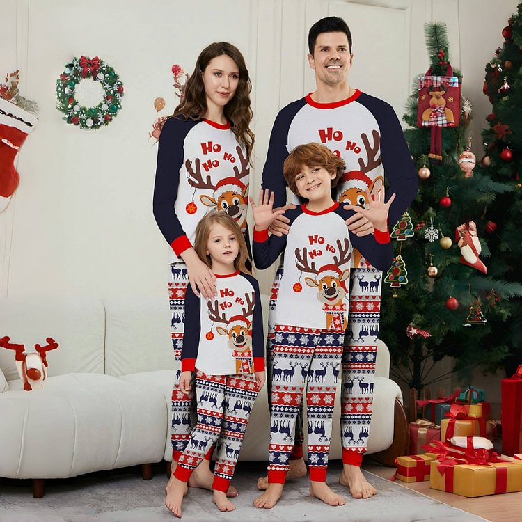 Family Christmas Pajama Matching Set with Moose Monogramming