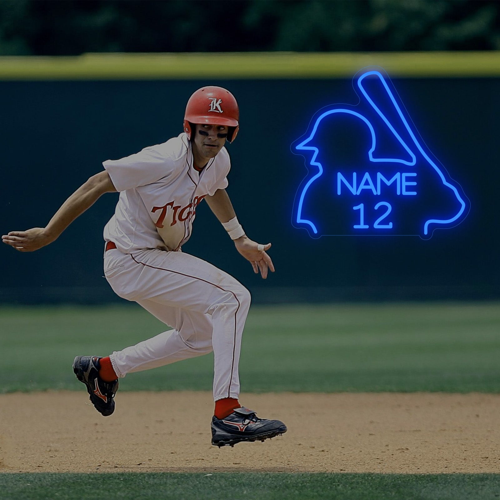 Custom Baseball Neon Sign with Name Number LED Light