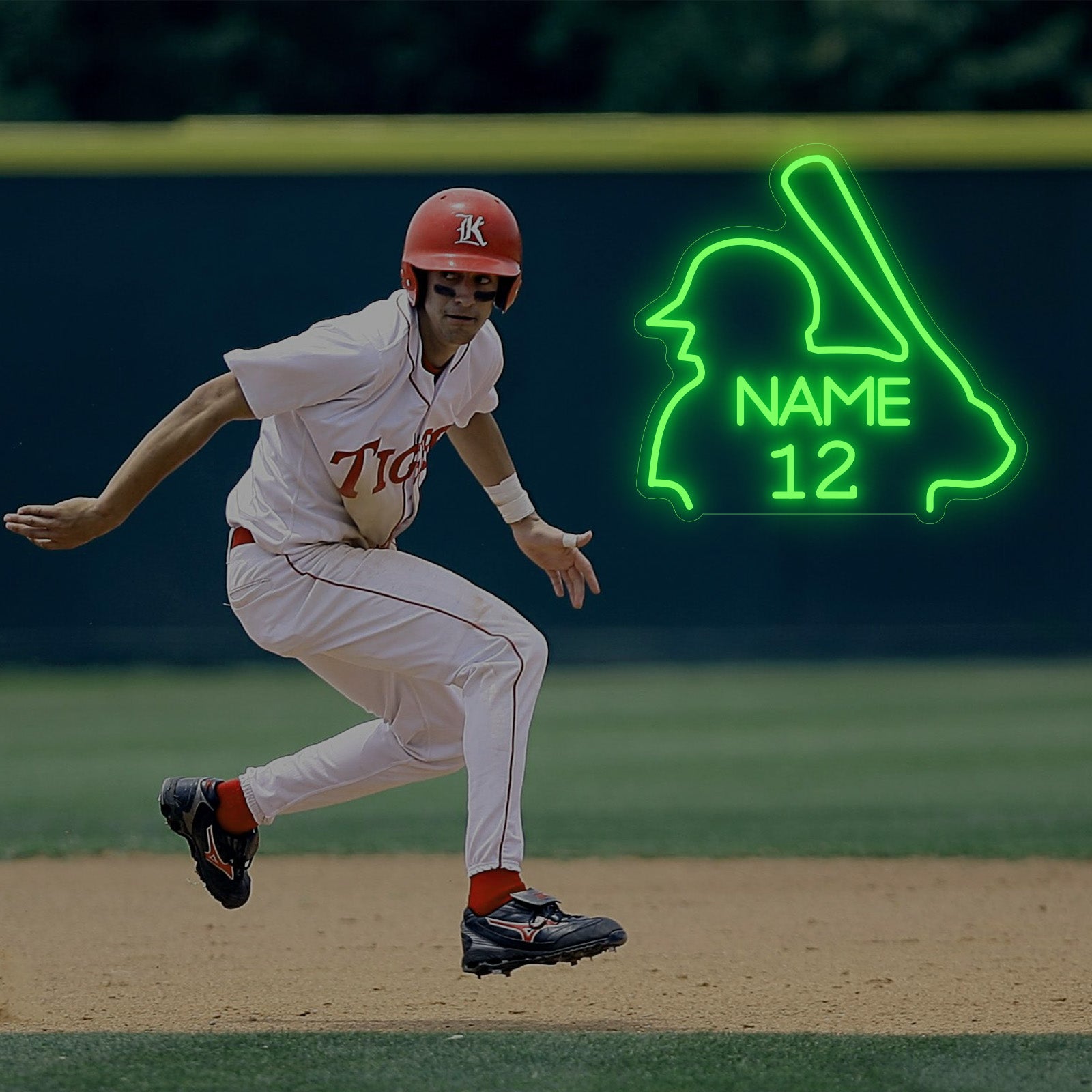 Custom Baseball Neon Sign with Name Number LED Light