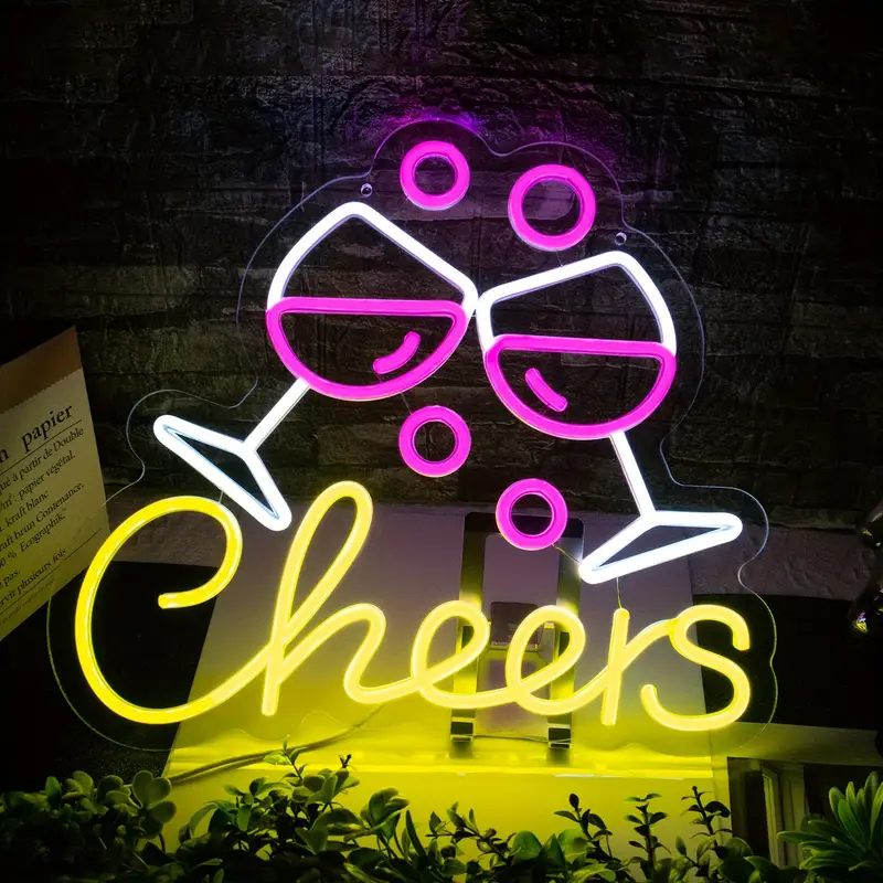 Wine Cheers LED Neon Sign