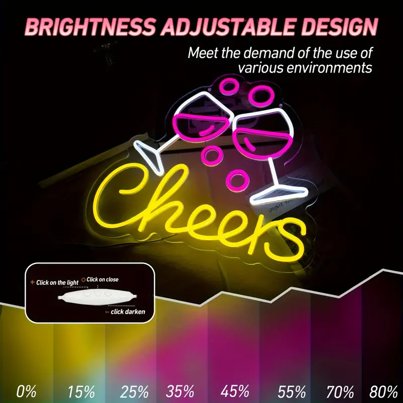 Wine Cheers LED Neon Sign