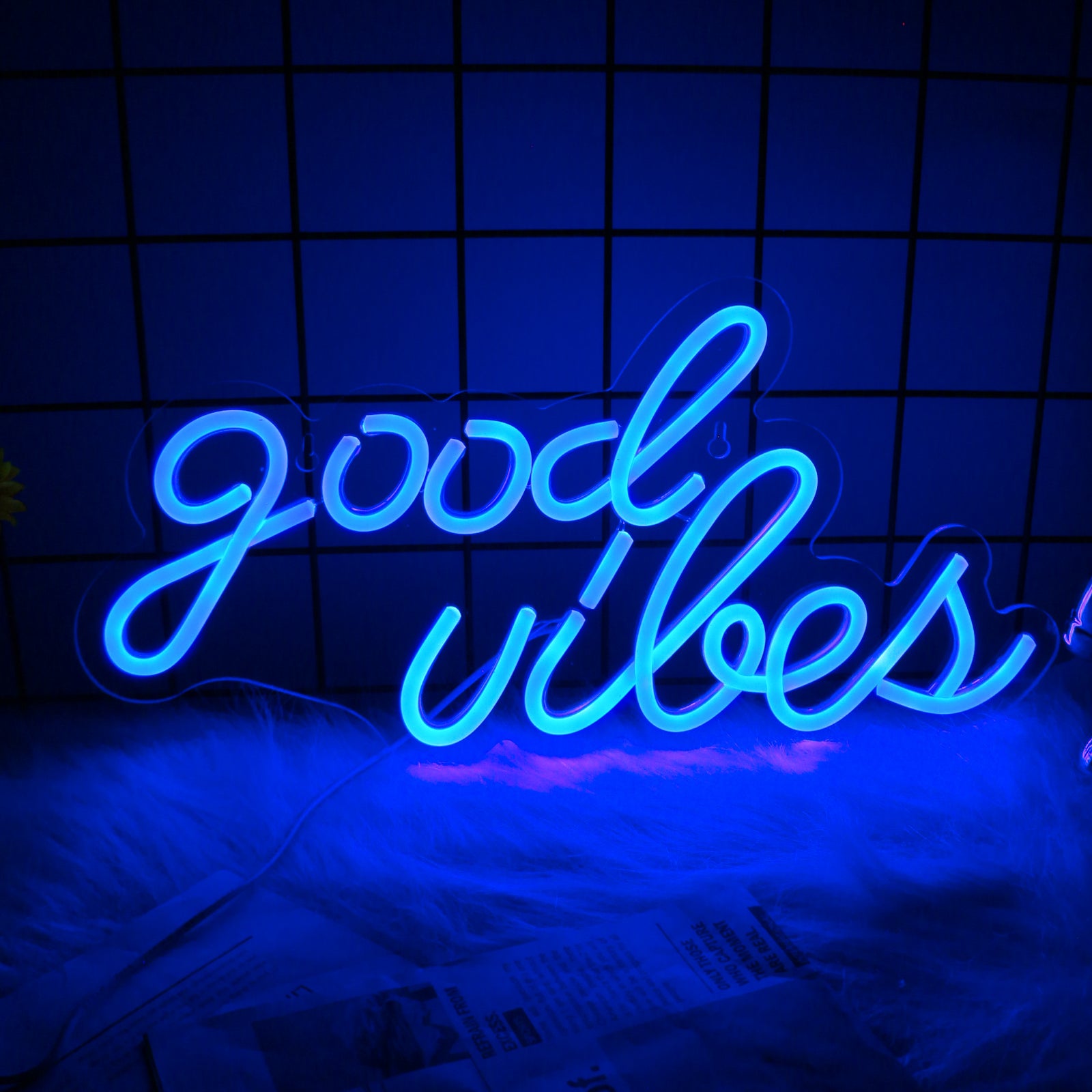 Blue Good Vibes LED Neon Sign