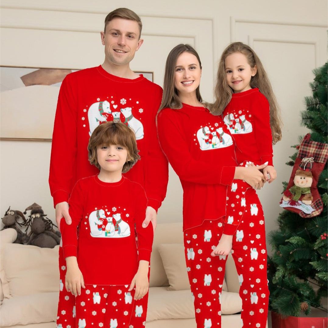 Polar Bear Printed Family Matching Christmas Pajamas Sets