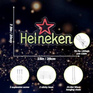 UponRay Heineken Light Neon Sign