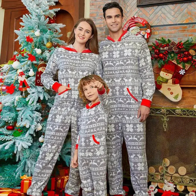 Family Christmas Matching One-Piece Pullover Pajama Set