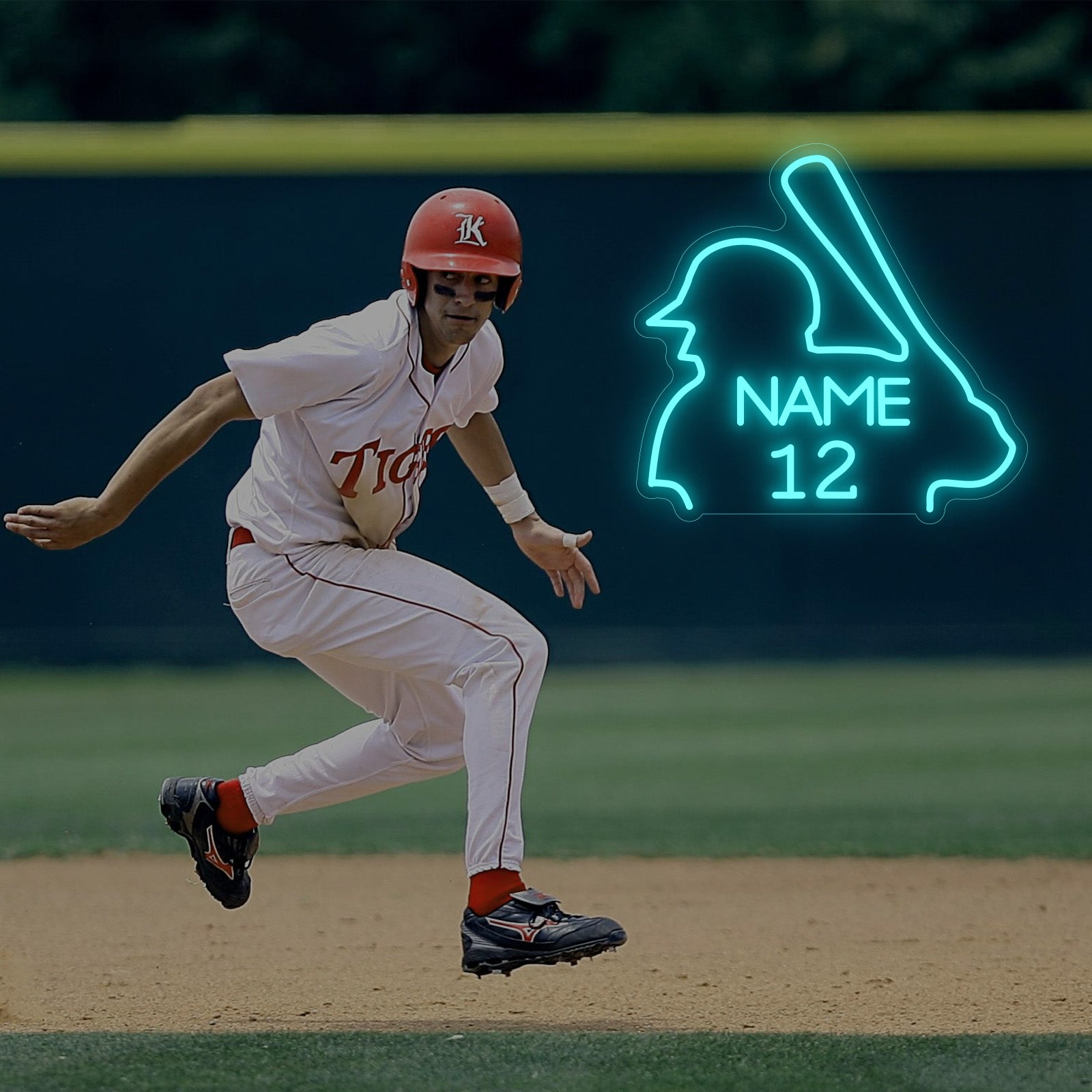 Custom Baseball Neon Sign with Name Number LED Light