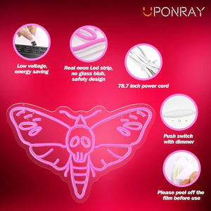 Uponray Death Head Moth Neon Signs