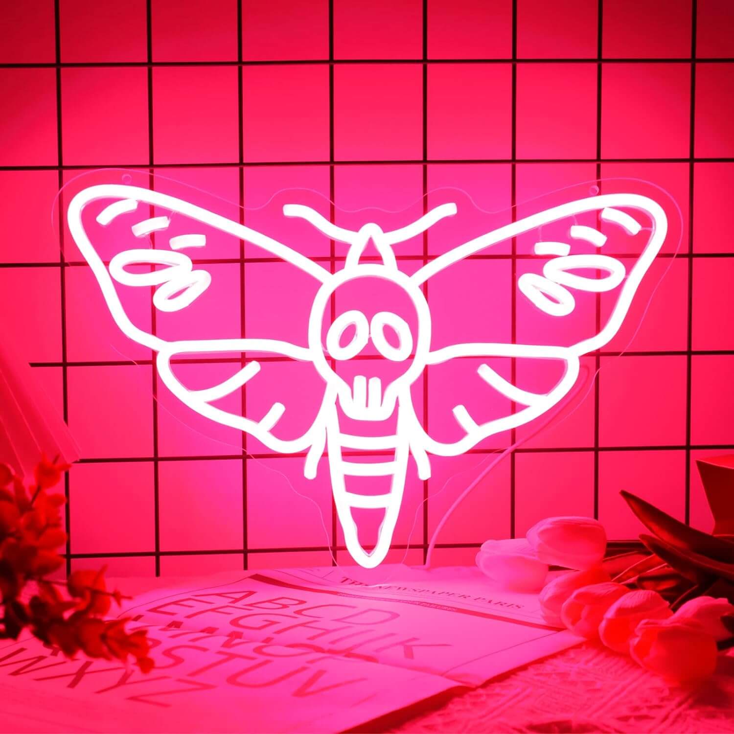 Uponray Death Head Moth Neon Signs