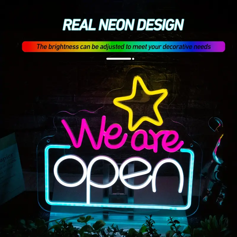 Stars We Are Open LED Neon Sign
