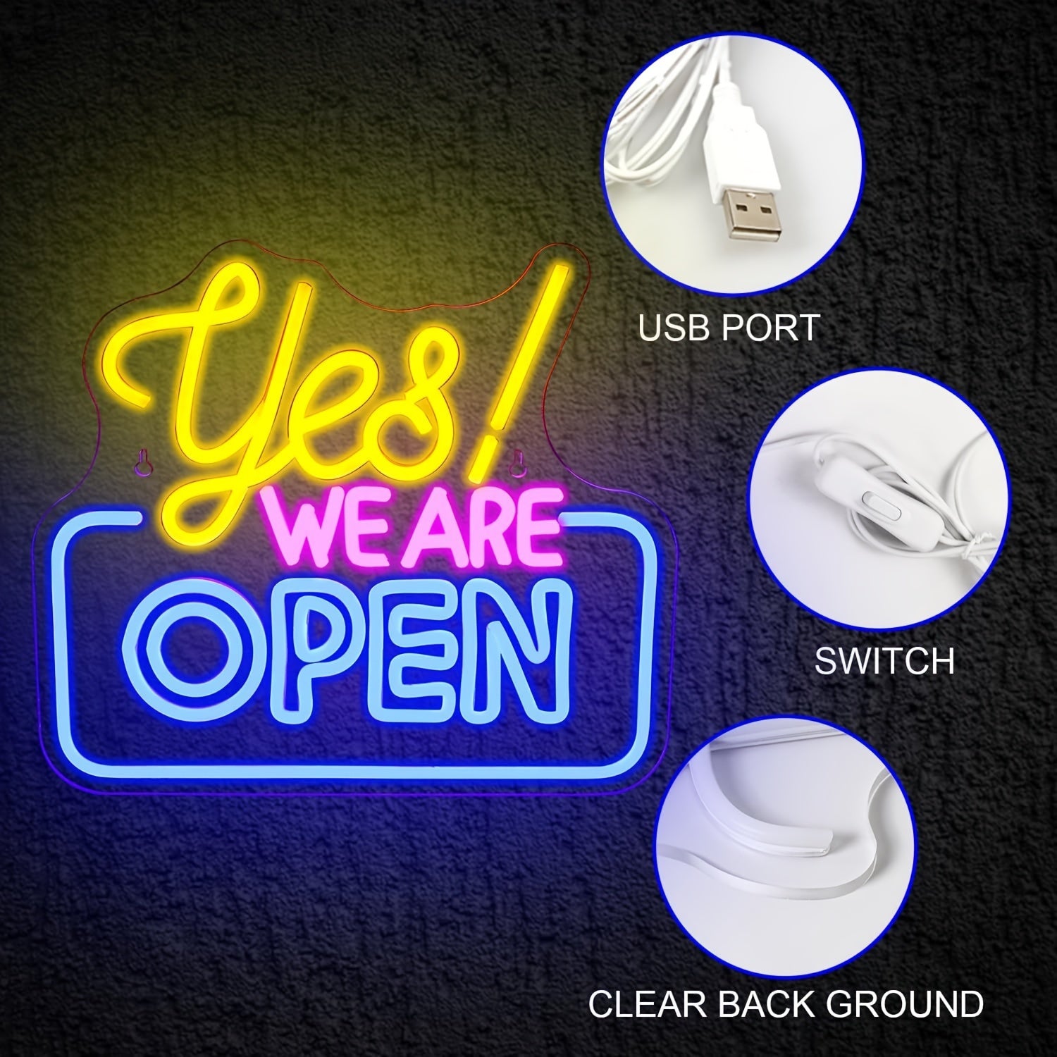 Yes We are Open LED Neon Sign