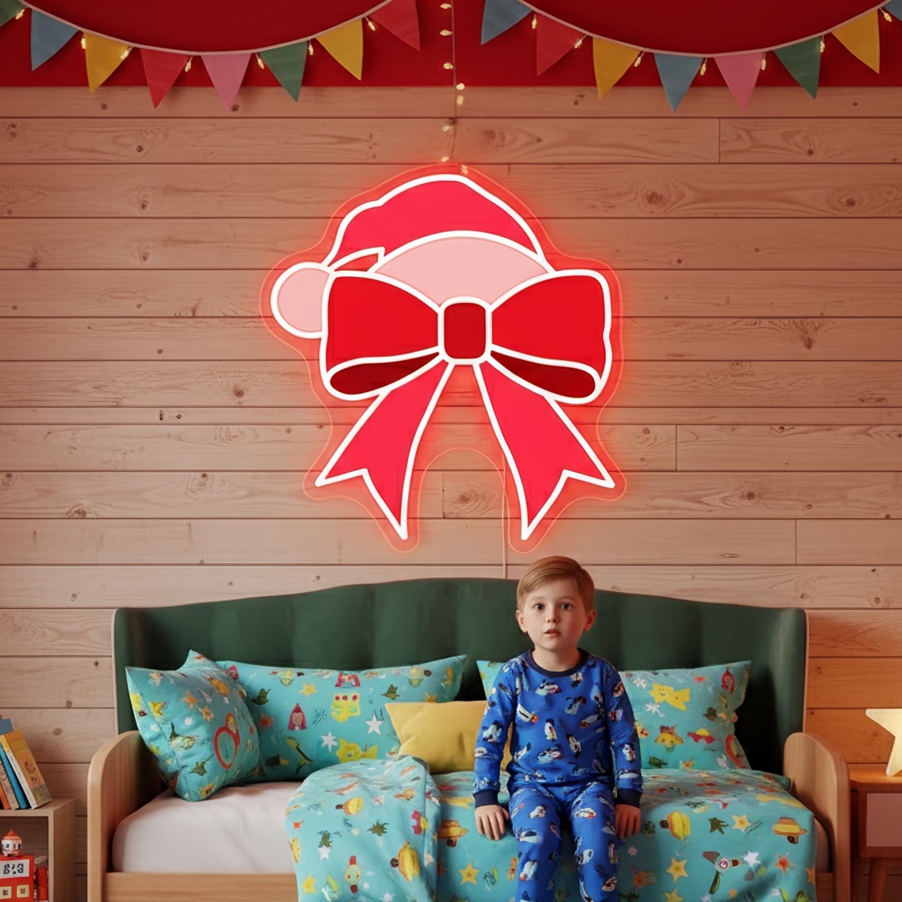 Christmas Bow LED Sign Custom Size
