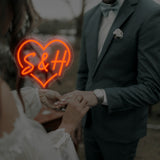 Custom Heartshaped Design LED Neon Sign with Letters