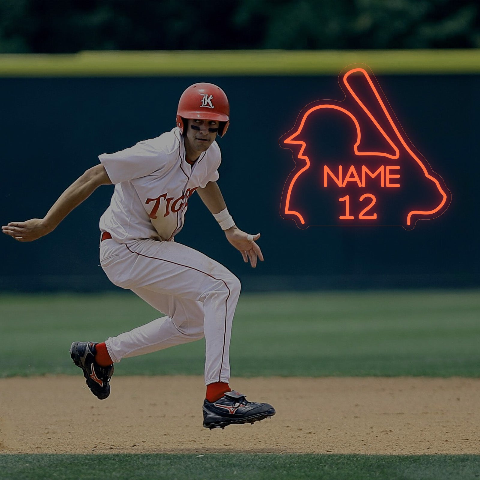 Custom Baseball Neon Sign with Name Number LED Light