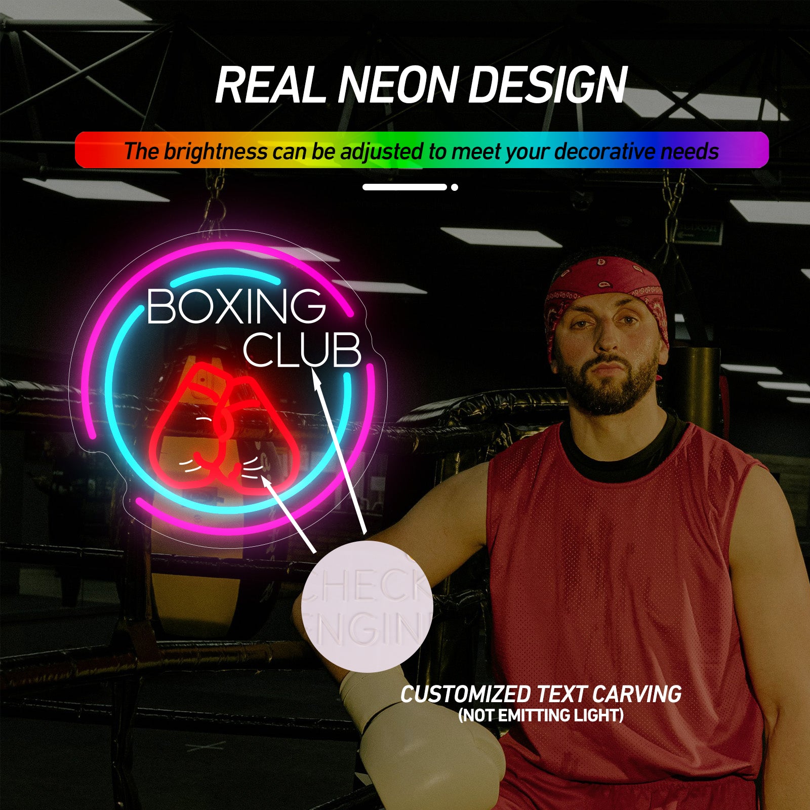 Custom LED Neon Sign Boxing Club
