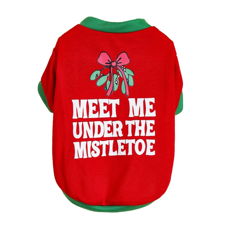 Meet Me Under The Mistletoe Pet Christmas T-Shirt