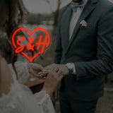 Custom Heartshaped Design LED Neon Sign with Letters