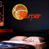 Custom Neon Sign with UV Printed Basketball