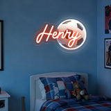 Custom Soccer Neon Sign with UV Printed Football