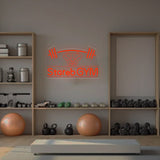 Custom Neon Sign with Barbell & Bodybuilder Silhouette