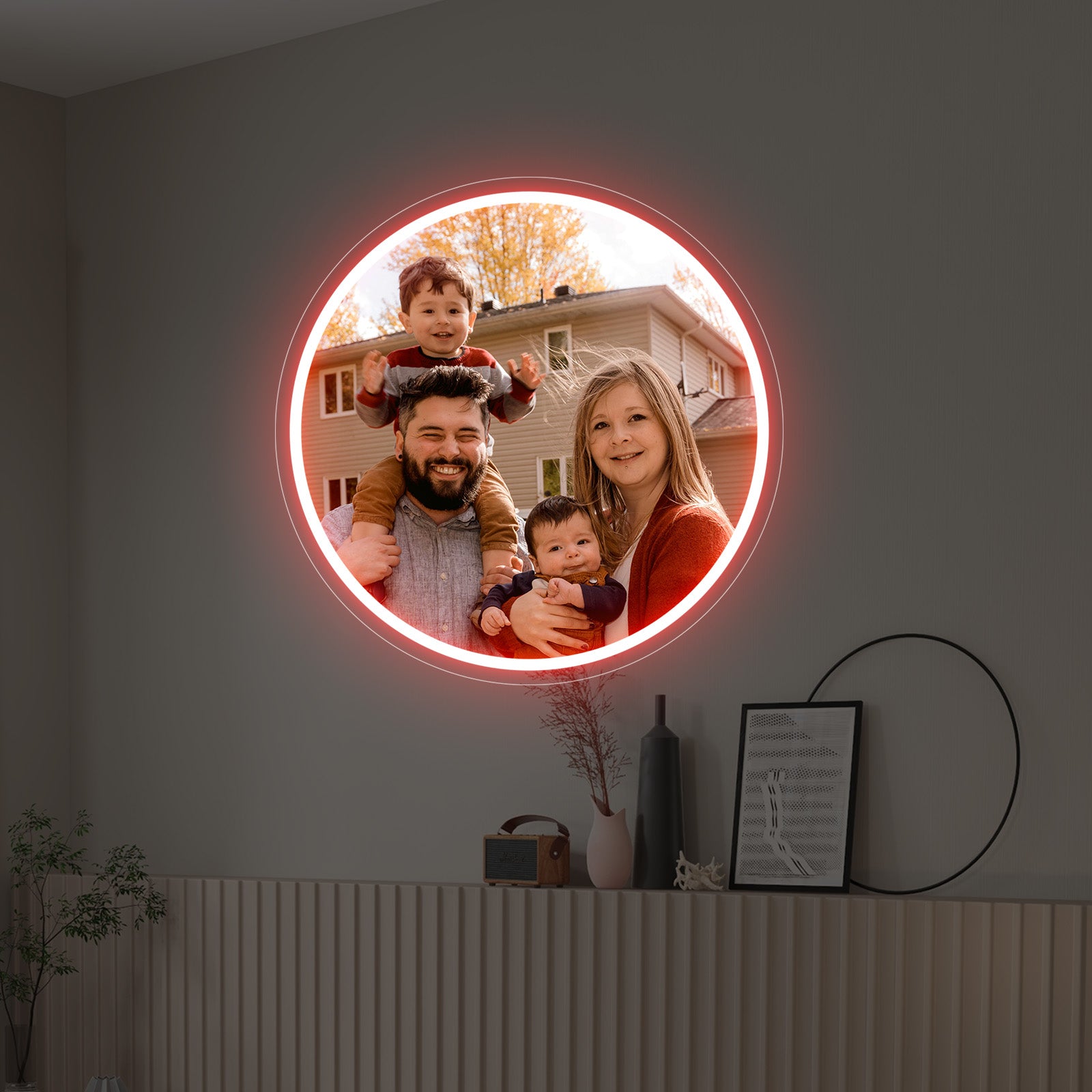 Custom Circular Photo Printed Neon Sign