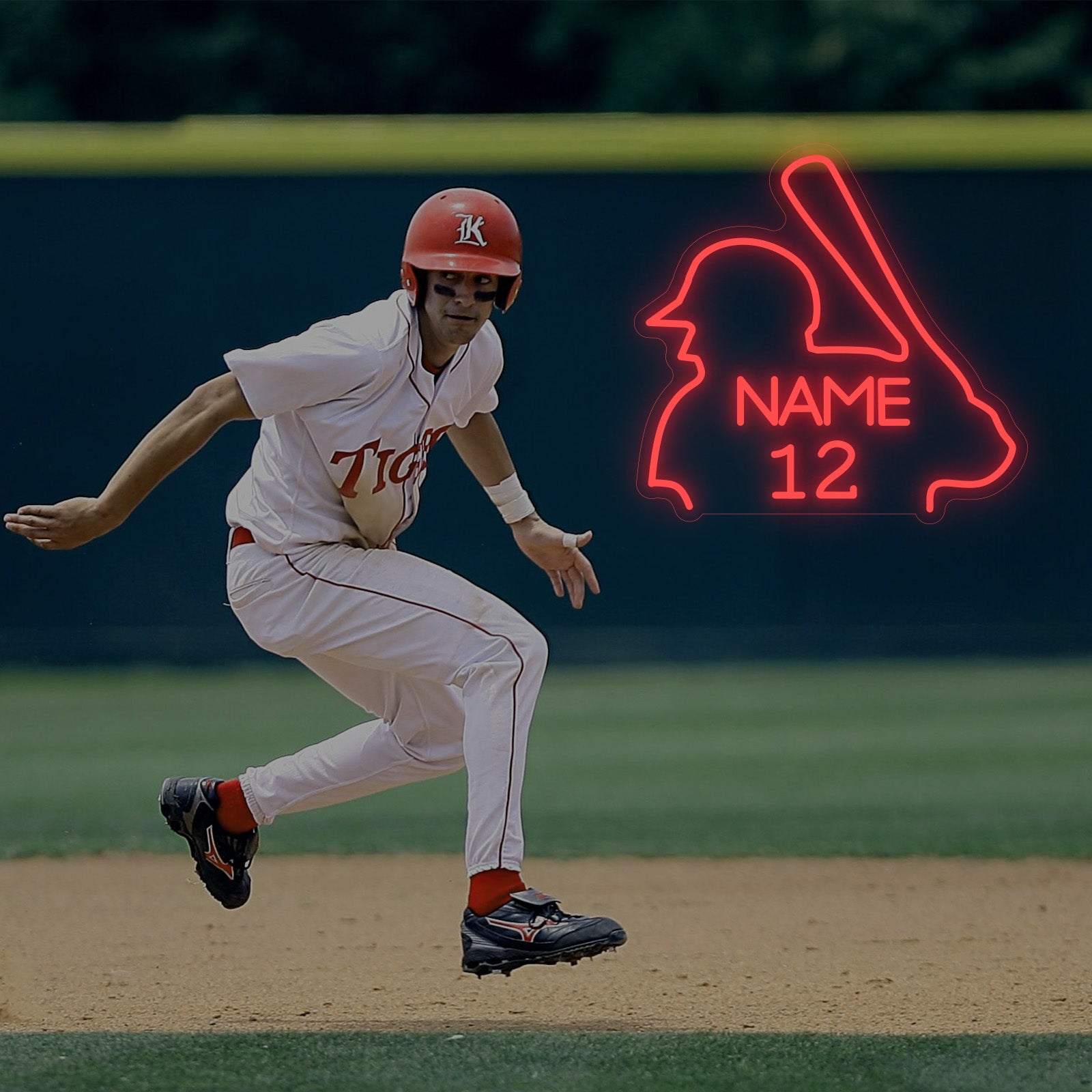 Custom Baseball Neon Sign with Name Number LED Light