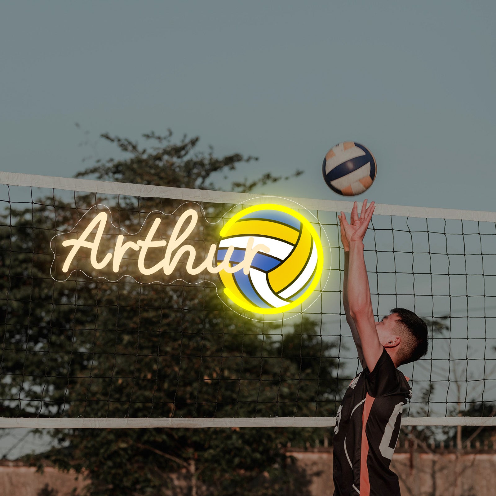 Custom Neon Sign Volleyball with Custom Letters