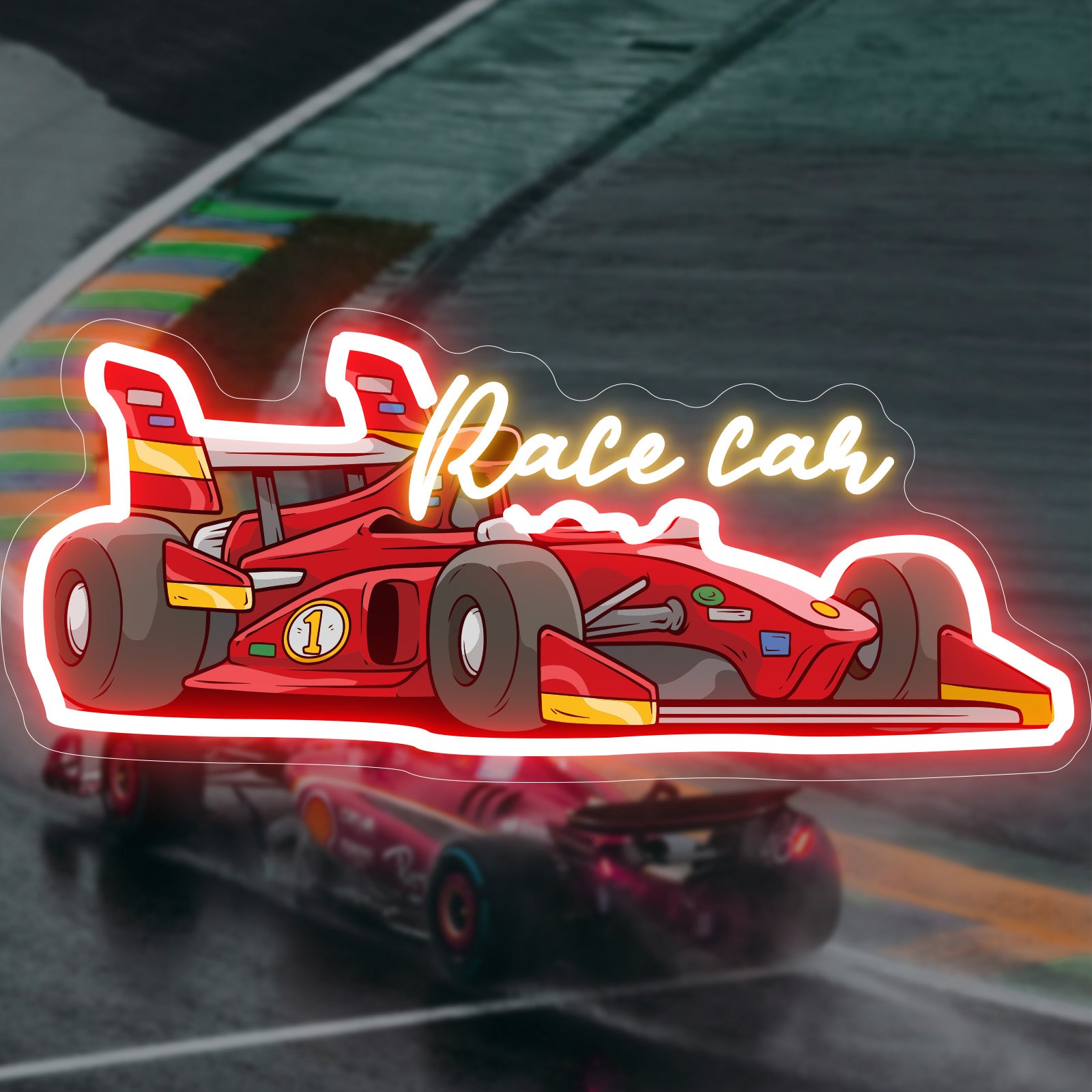 Custom UV Printed Hamilton Racing Car Neon Sign