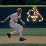 Custom Baseball Neon Sign with Name Number LED Light
