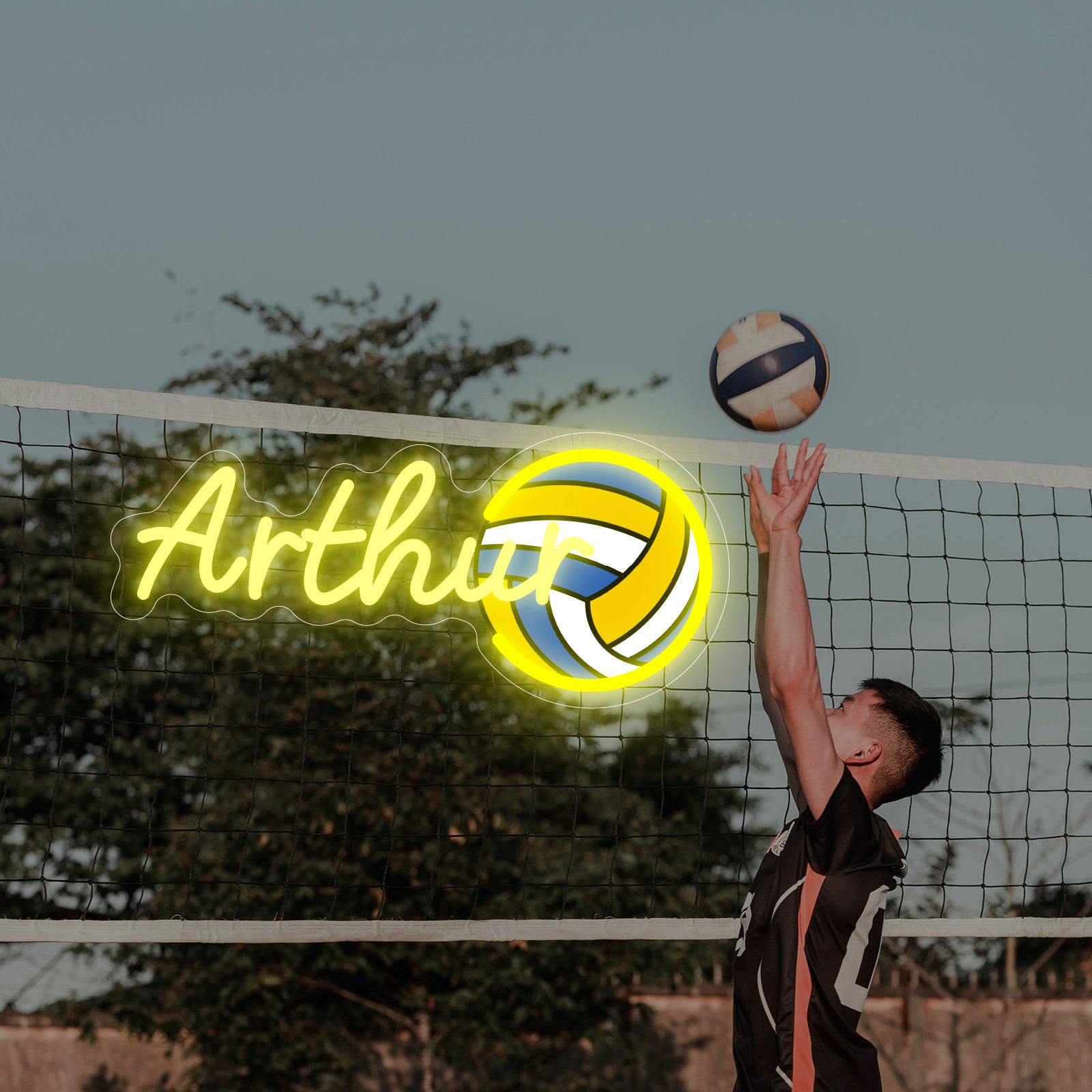 Custom Neon Sign Volleyball with Custom Letters