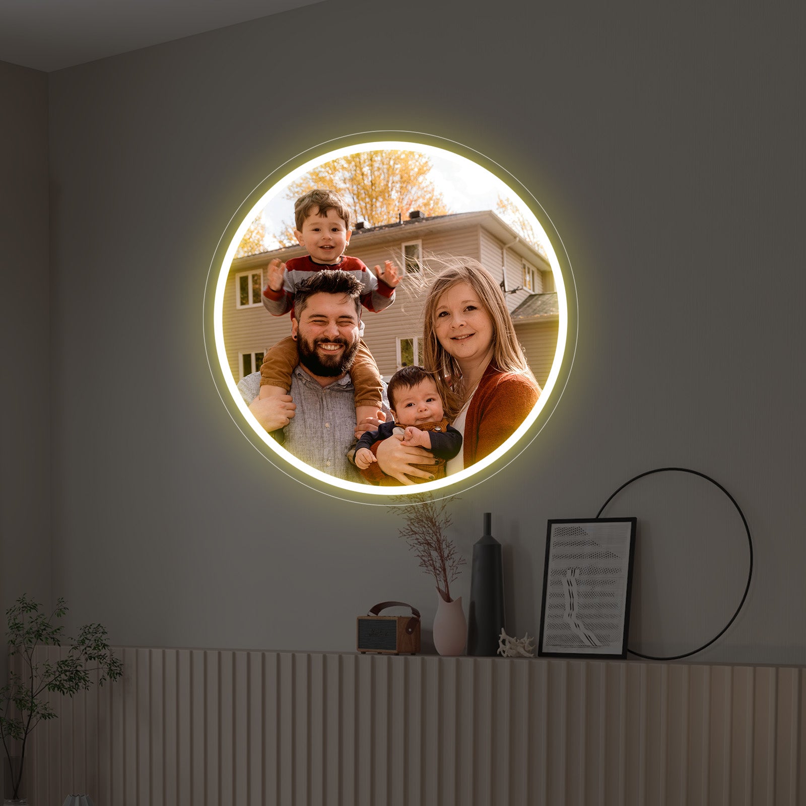 Custom Circular Photo Printed Neon Sign