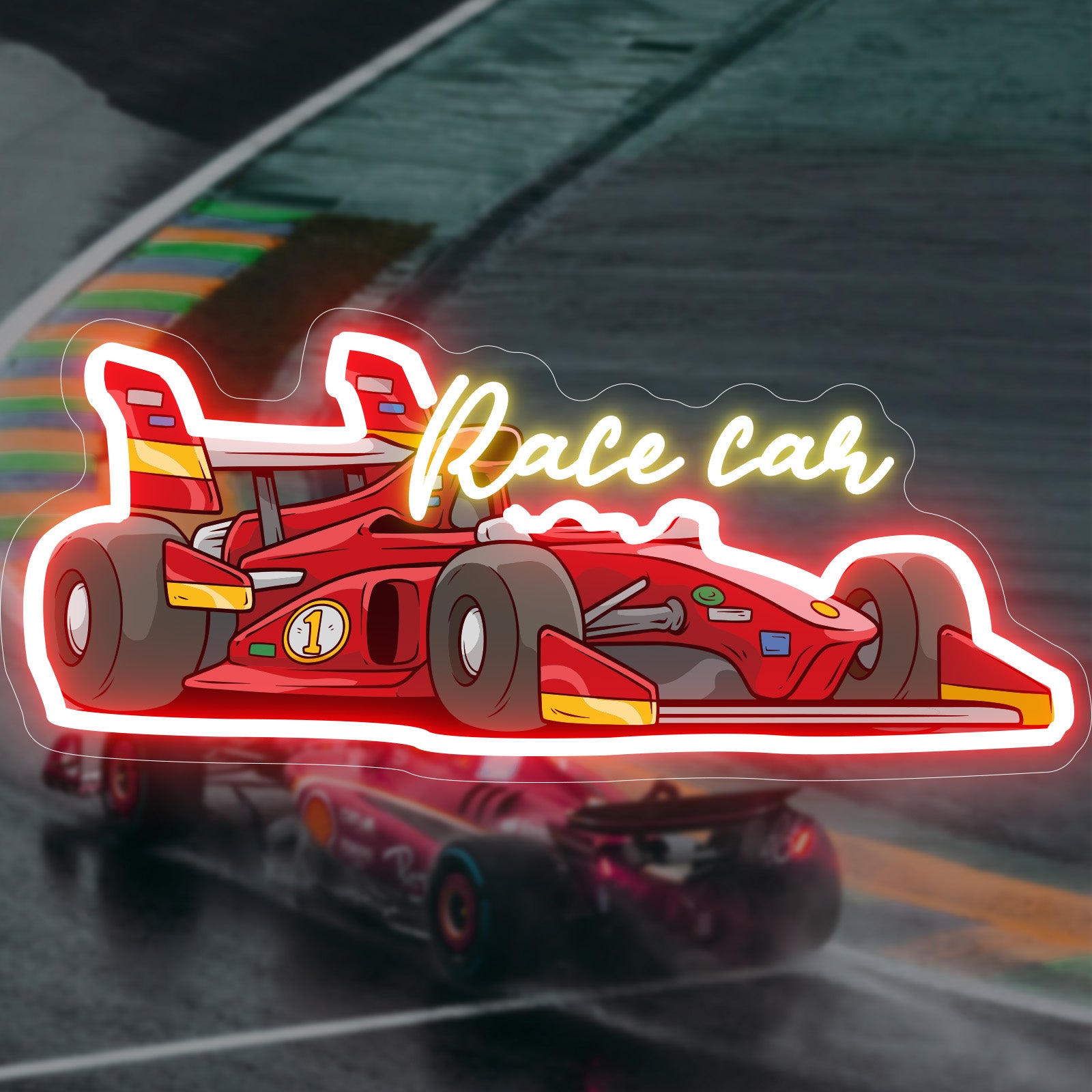Custom UV Printed Hamilton Racing Car Neon Sign