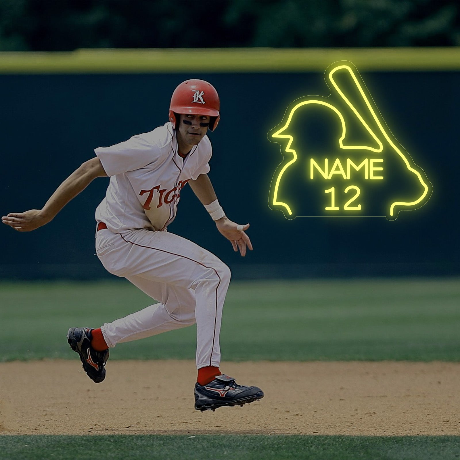 Custom Baseball Neon Sign with Name Number LED Light