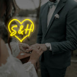 Custom Heartshaped Design LED Neon Sign with Letters