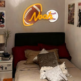 Custom Neon Sign with UV Printed Noah Football & Baseball