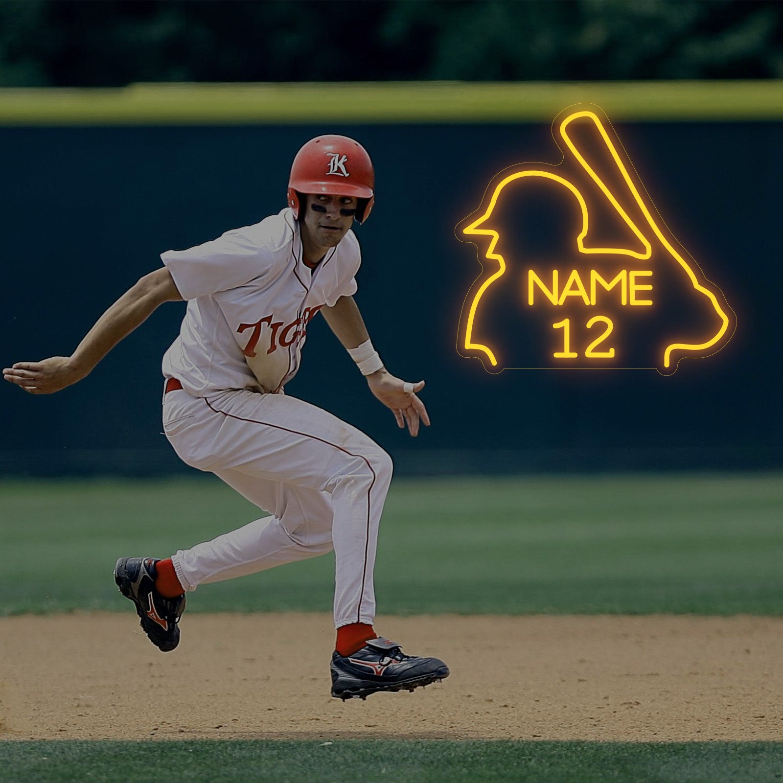 Custom Baseball Neon Sign with Name Number LED Light