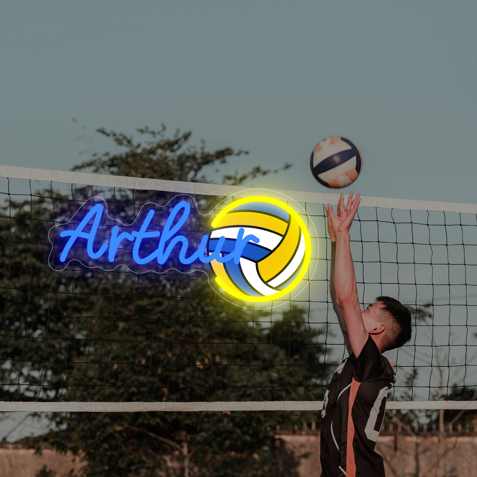 Custom Neon Sign Volleyball with Custom Letters