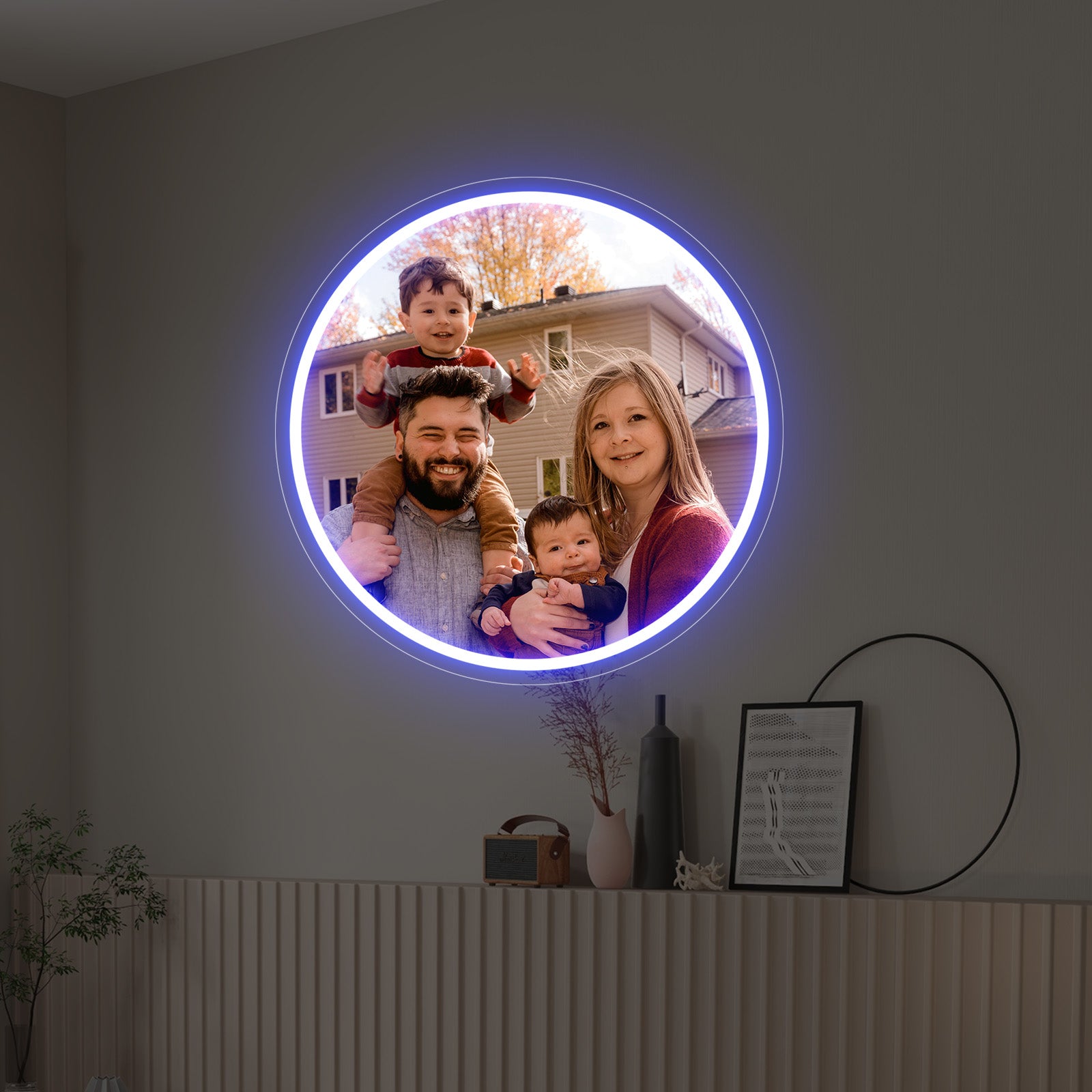 Custom Circular Photo Printed Neon Sign