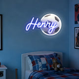 Custom Soccer Neon Sign with UV Printed Football