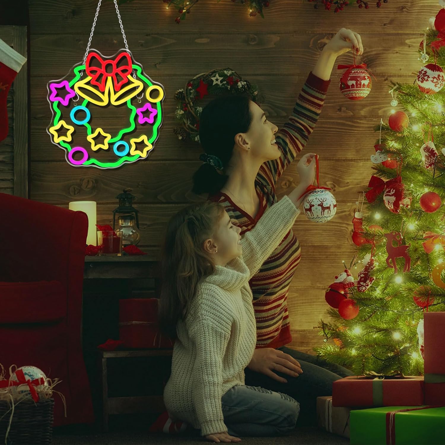 Christmas Wreaths Neon Signs